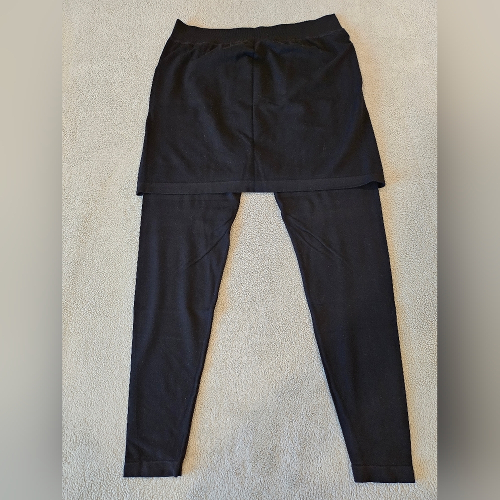 Women's Bamboo Black Skirted Leggings